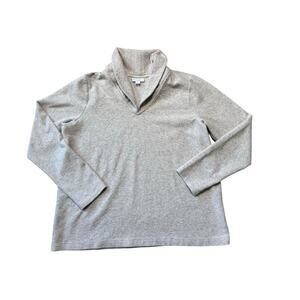 PURE JILL V-neck; 3/4 sleeves; Cream Knit sweater/Sweatshirt, size Women's Large